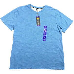 Lee Men's XXL Short Sleeve Shirt Blue Natural Stretch NWT Casual Top